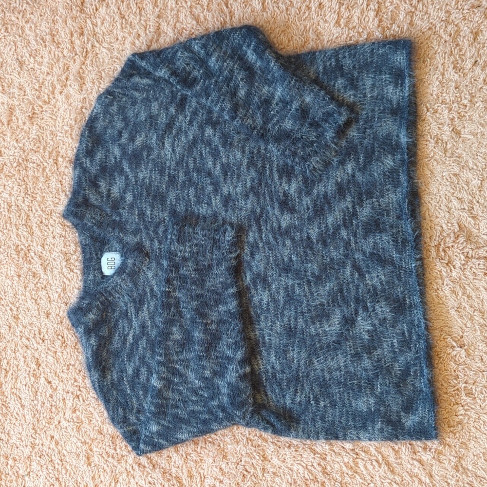 BDG Blue Fuzzy‎ V Neck Oversized Sweater XS